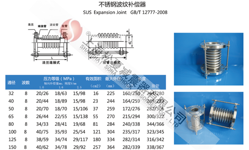 不锈钢波纹补偿器